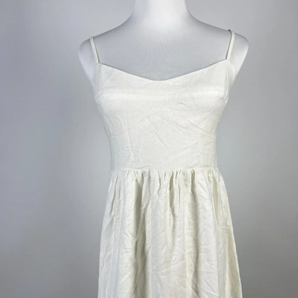 NWOT Farm Rio Linen Blend White Sleeveless Maxi Dress Size S - Picture 5 of 15